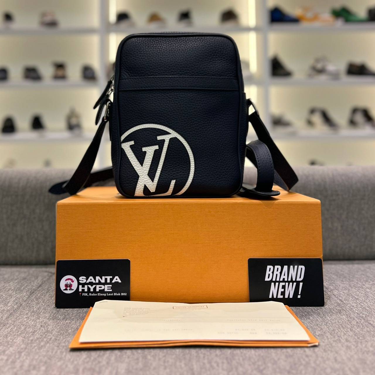 Louis Vuitton Taurillon Danube Indigo Sling Bag-santahypeluxury